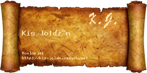 Kis Jolán névjegykártya