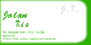 jolan kis business card